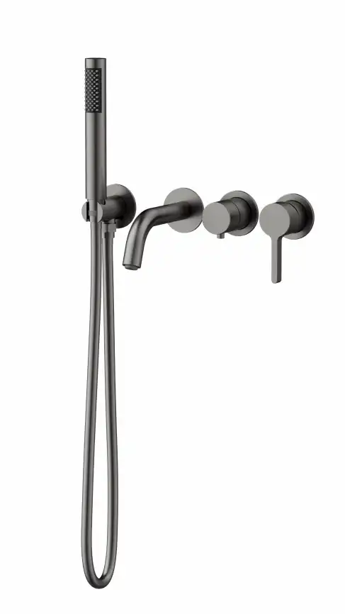 Смеситель для ванны Vincea Villa VTFW-1VL1GM, встраиваемый, вороненая сталь фото 3