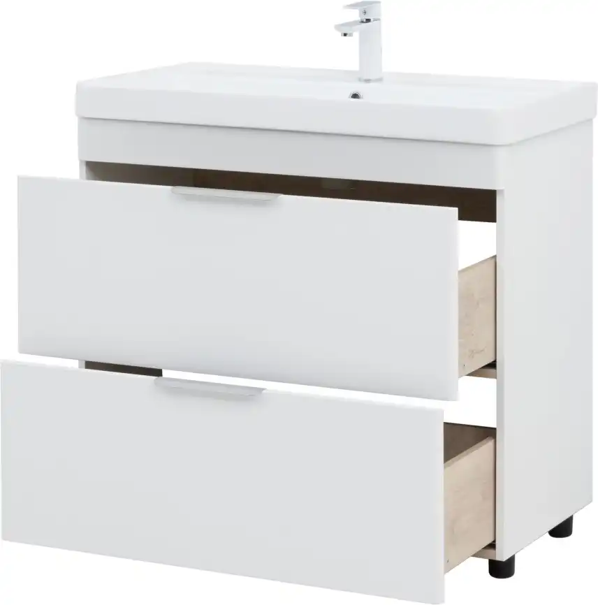 Тумба под раковину Aquanet Ирис New 90 напольная, белый глянец, напольная, 336309 фото 10