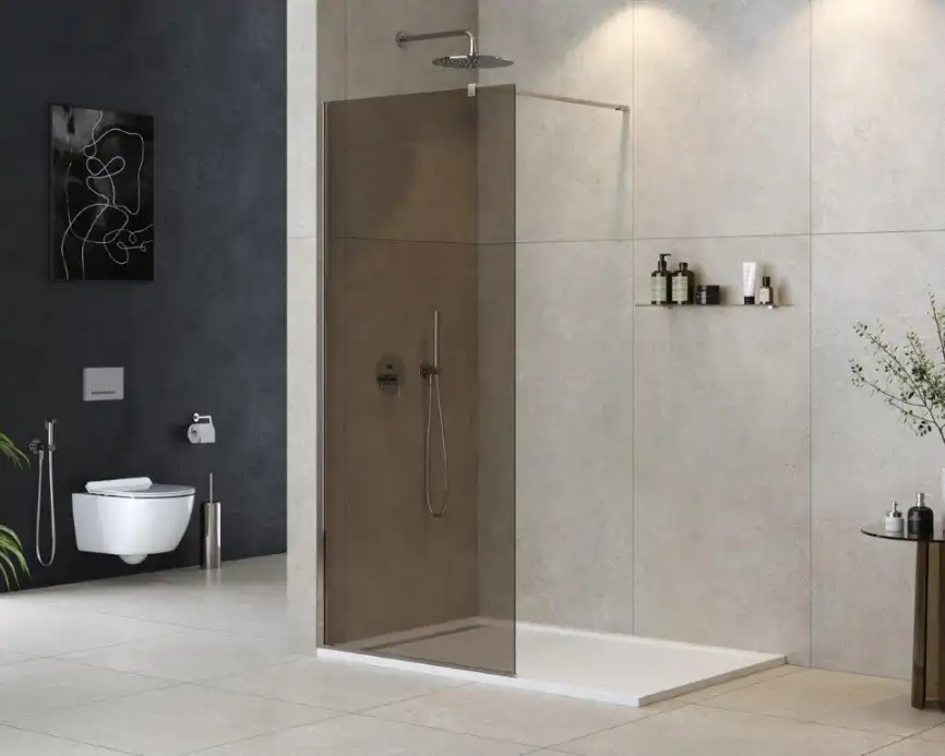 Душевая перегородка CEZARES LIBERTA-L-1-90-120-BR-Cr стекло Tонированная бронза, профиль Хром фото 1