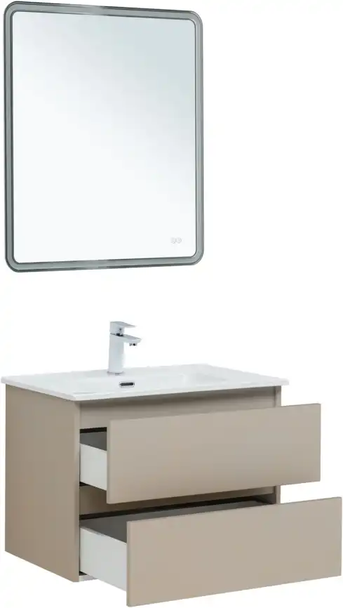 Тумба под раковину Aquanet Вега 2.0 70 бежевый, подвесная, 337942 фото 13