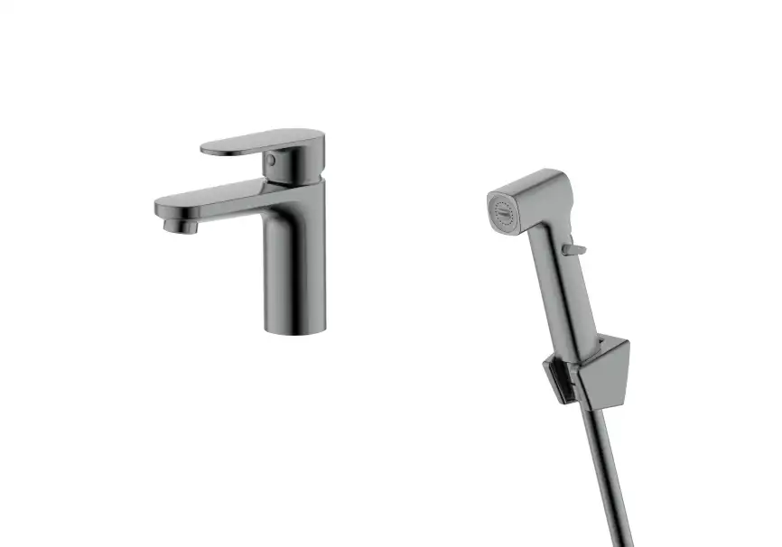 Смеситель для раковины Aquatek Ника AQ1812BGM, Оружейная сталь фото 3