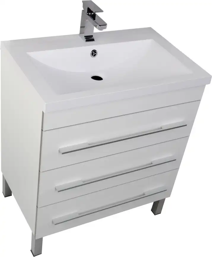 Тумба под раковину Aquanet Верона 75 белый (напольная 3 ящика) 178254 фото 9