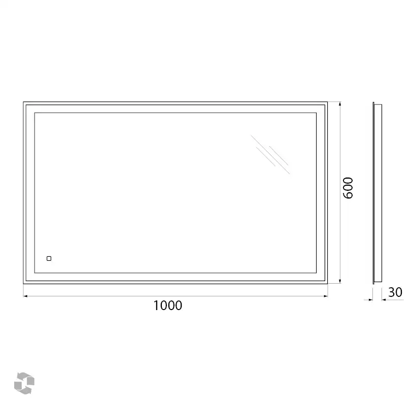 Зеркало BelBagno SPC-GRT 100х60 SPC-GRT-1000-600-LED-TCH с подстветкой, сенсорный выключатель фото 9
