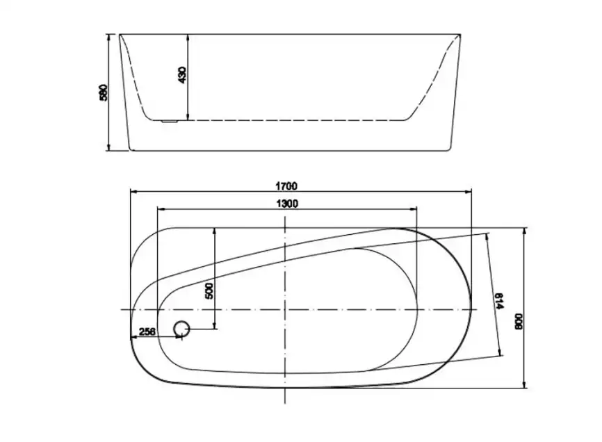 Акриловая отдельностоящая ванна Aquatek Прима 170х80 см, AQ-1115780, белая глянцевая фото 2