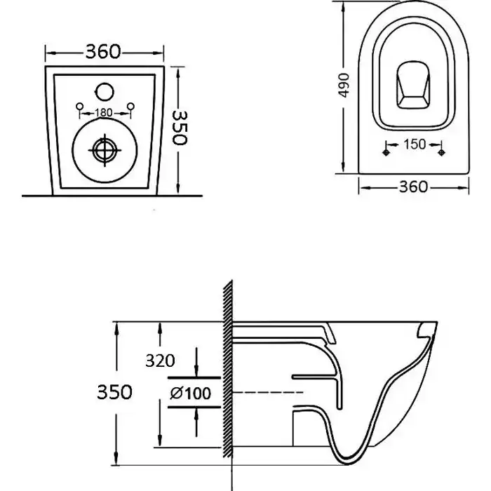 Подвесной унитаз Grossman GR-4455BMS безободковый, Черный матовый фото 6