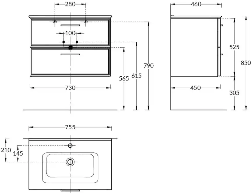 Тумба под раковину Kerama Marazzi PIANO CLASSIC 75 см, PIA.CL.75\BLU.M подвесная, синий матовый фото 4