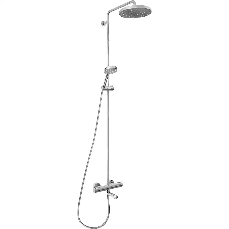 Душевая система Jacob Delafon Atom E26237-CP для ванны с изливом, термостатическая, верхний душ, Хром фото 1