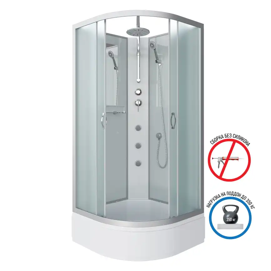 Душевая кабина Niagara Classic 100х100х210 NG-3302-14BKTG средний поддон, с гидромассажем, 33021424BKTG фото 1