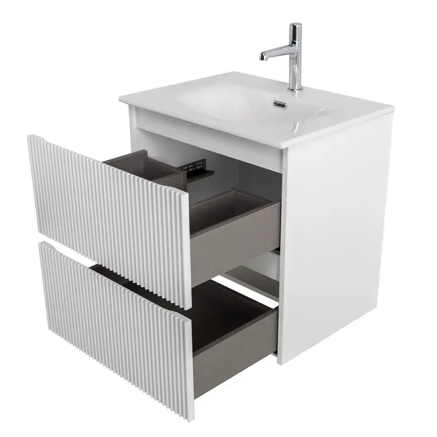 Тумба под раковину BelBagno UNO-700-2C-SO-BO подвесная, Bianco Opaco фото 6
