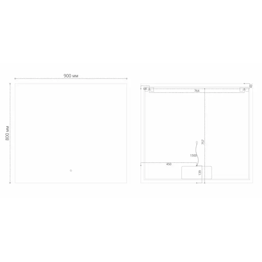 Зеркало Grossman PRAGMA-норма 90х80 189080 с подстветкой, сенсорный выключатель, с подогревом фото 3