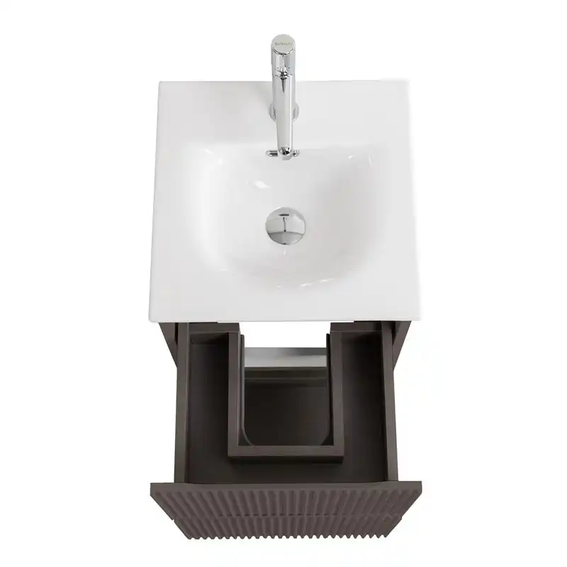 Тумба под раковину BelBagno UNO-MINI-400-2C-SO-СO подвесная, Бежевый матовый фото 4