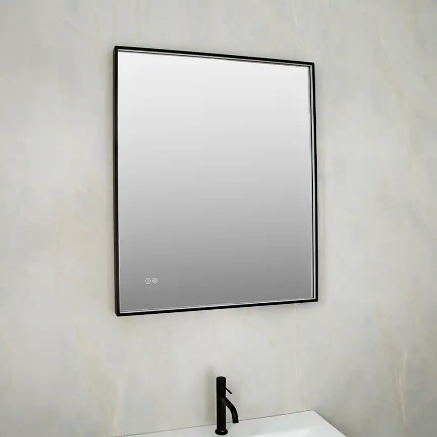 Зеркало с подсветкой AVS ZH 75x90 см, антипар, черное матовое фото 3