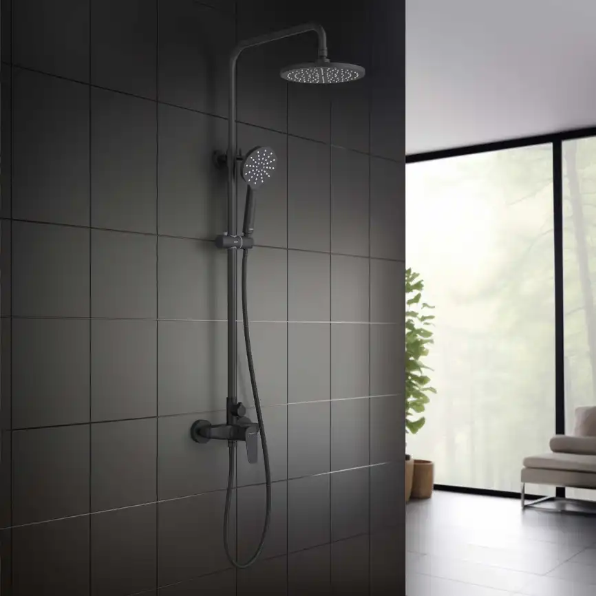 Душевая система Aquatek БЕТТА AQ2160MB, Черный матовый фото 6