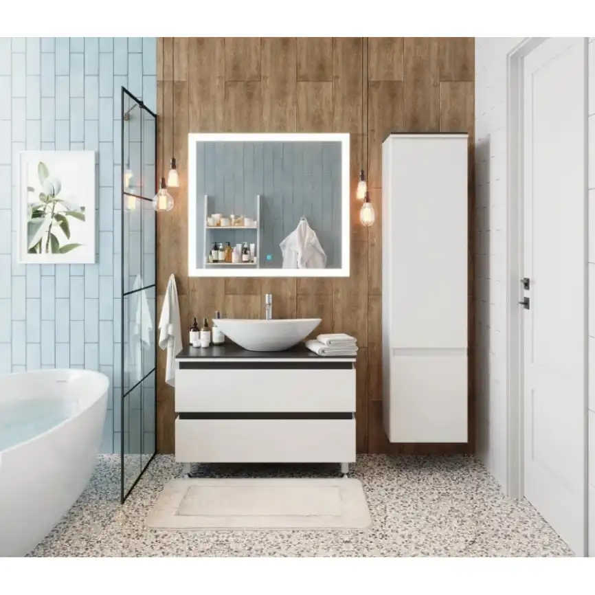 Тумба со столешницей AURA ТРИУМФ 70-2 напольная Белая фото 5