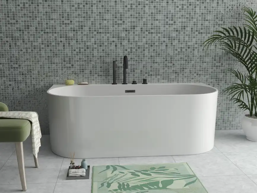 Акриловая ванна Azario BRADFORD 180х80 BRA18080, отдельностоящая пристенная, белая фото 5