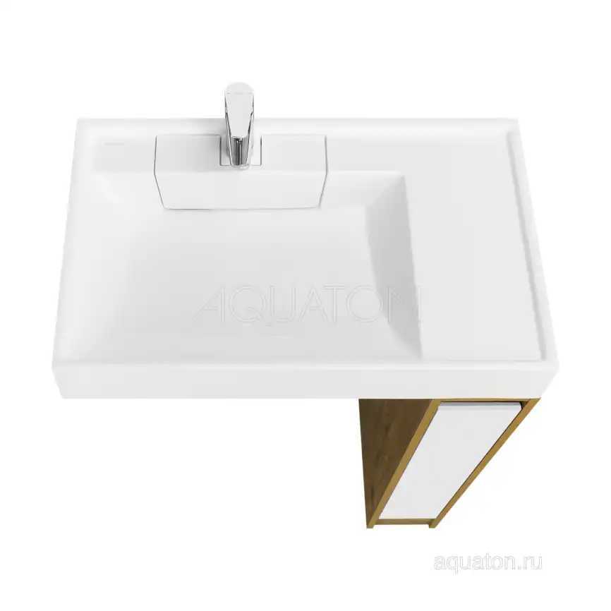 Тумба под раковину Aquaton Лондри 80 под стиральную машину без фасада 1A267101LHDR0 напольная цвет, дуб рустикальный фото 7