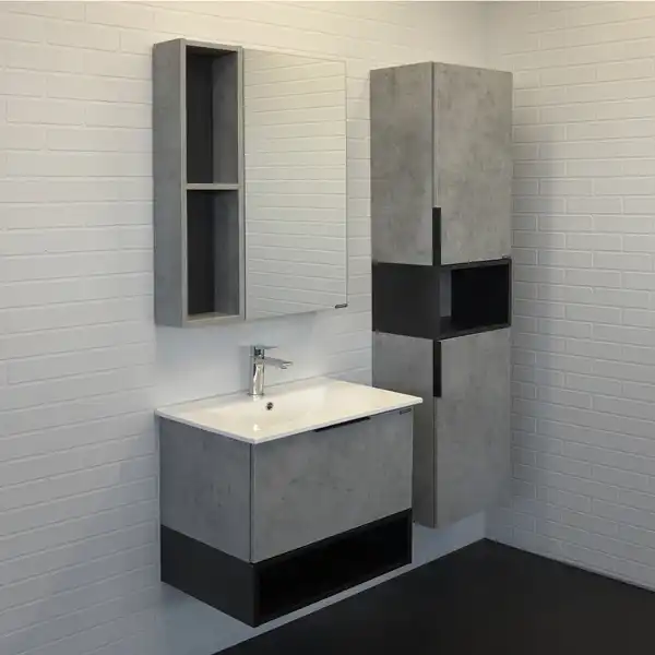 Тумба с умывальником Comforty Франкфурт 60 Бетон светлый, 00-00004332 фото 7