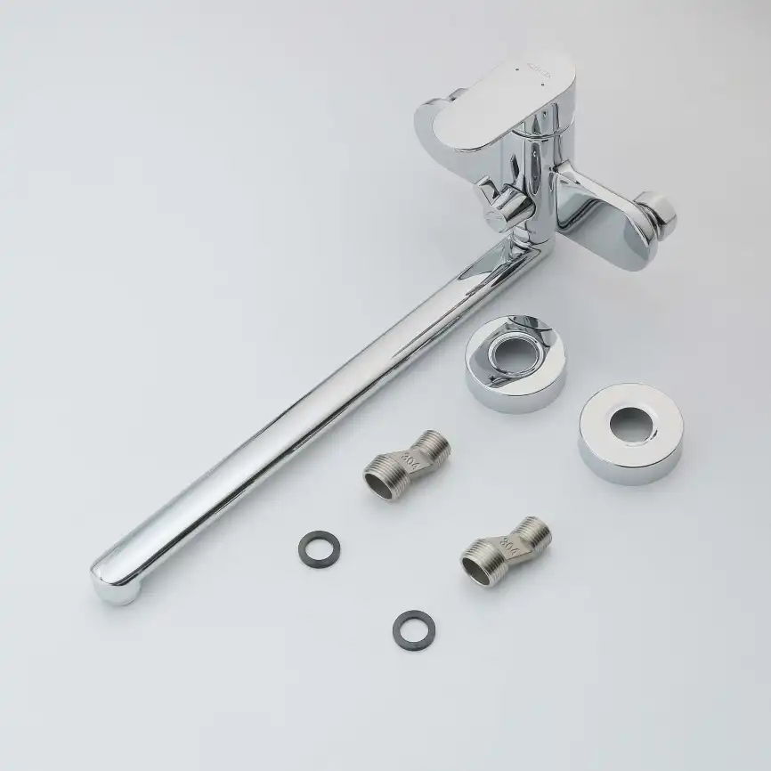 Смеситель для ванны Aquatek Ника AQ1842CR с длинным изливом, Хром фото 5