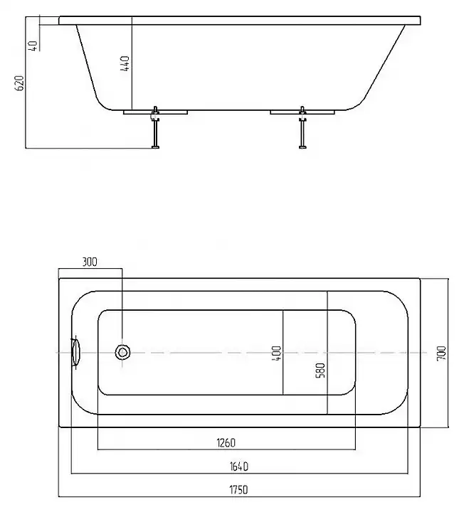 Акриловая ванна AZARIO BELLA 175х70 AV.0020175, прямоугольная фото 5