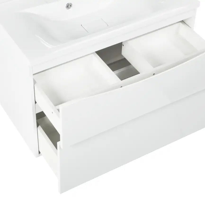 Тумба под раковину BelBagno MARINO-H60-800-2C-SO-BL-P подвесная Bianco Lucido фото 12
