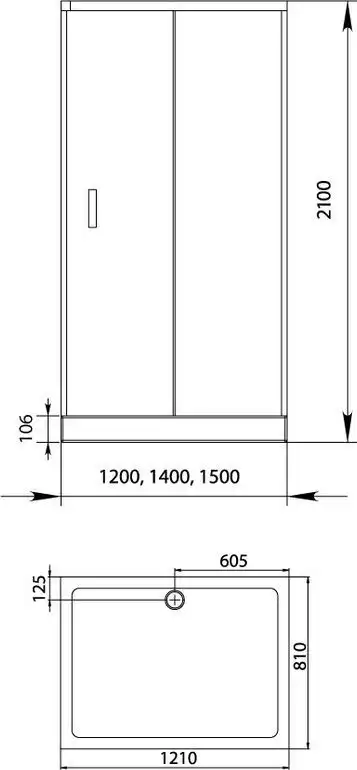 Душевой уголок Aquanet Alfa NAA1131 120x80, прозрачное стекло фото 2