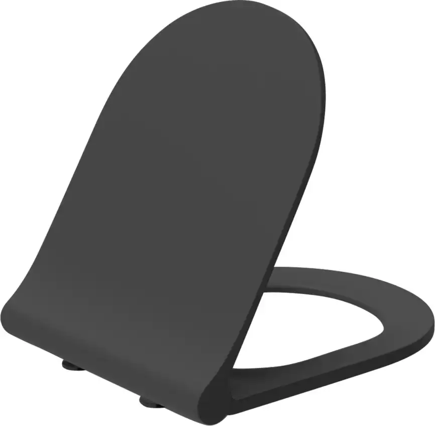 Сиденье для унитаза Logan L3W(Black) AVVA, Smartfix, Soft-Close, дюропласт, черное (288929) фото 2