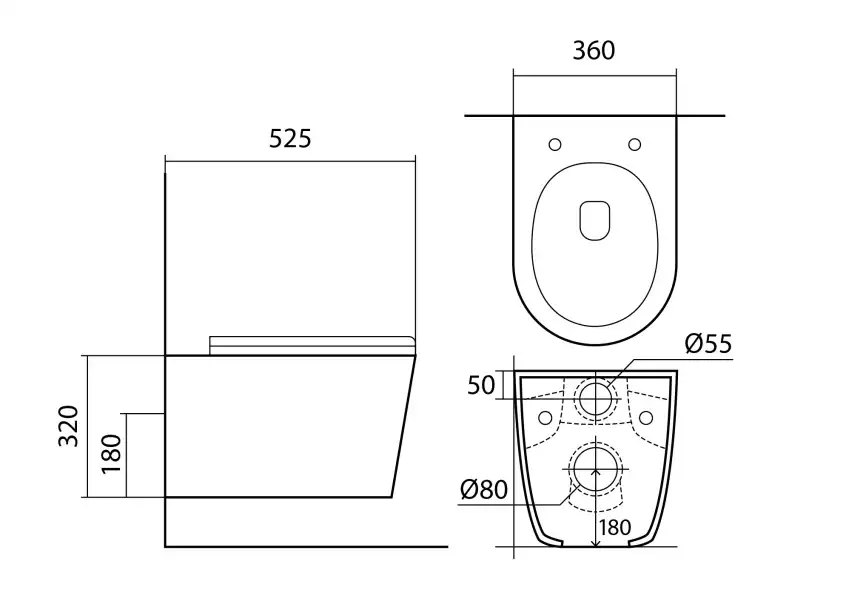 Унитаз с инсталляцией SET AQUATEK ВЕГА-1905-017 с сиденьем микролифт и Черной матовой клавишей смыва фото 15