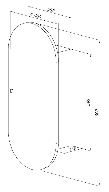 Зеркальный шкаф Aquanet Монте 40 белый, с LED подсветкой, 344786 фото 2