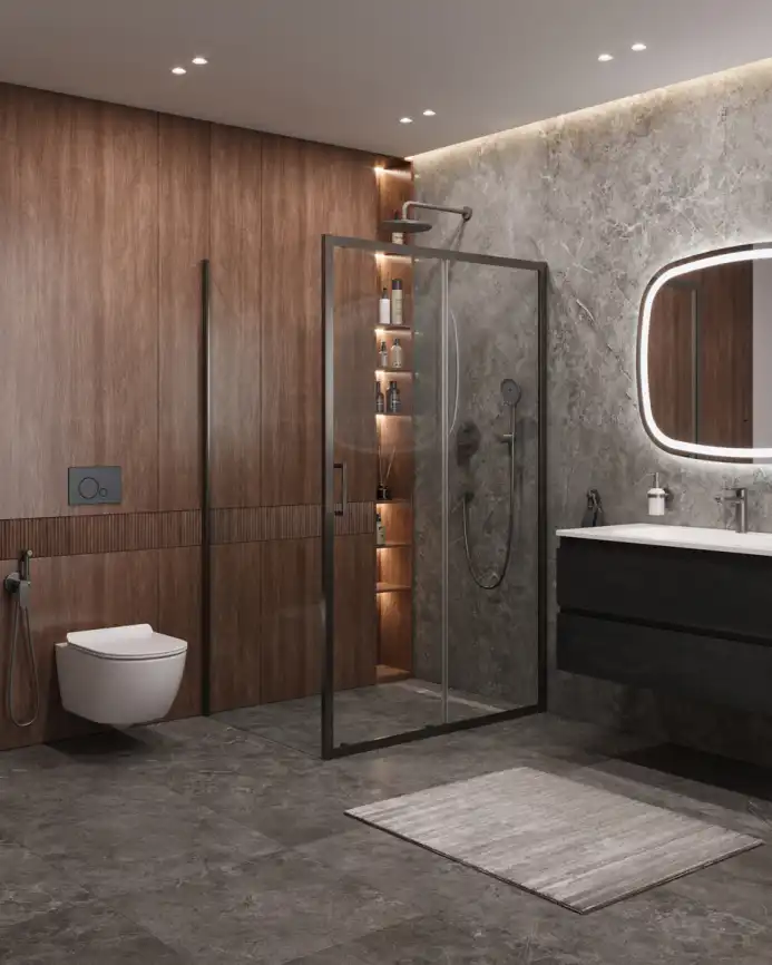 Душевой уголок CEZARES MOLVENO-AH-11-120/90-C-GM-IV стекло Прозрачное, профиль Оружейная сталь фото 1