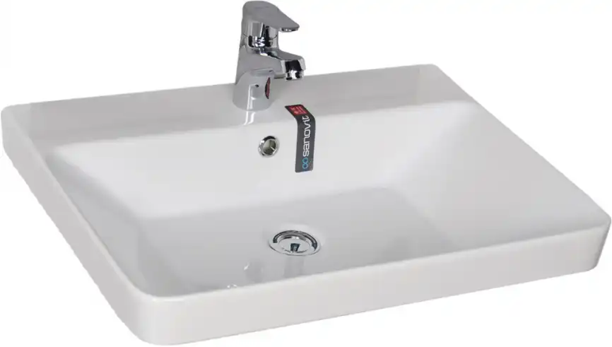 Раковина Sanovit LUXURY 60 11060-KL прямоугольная, Белая глянцевая фото 1