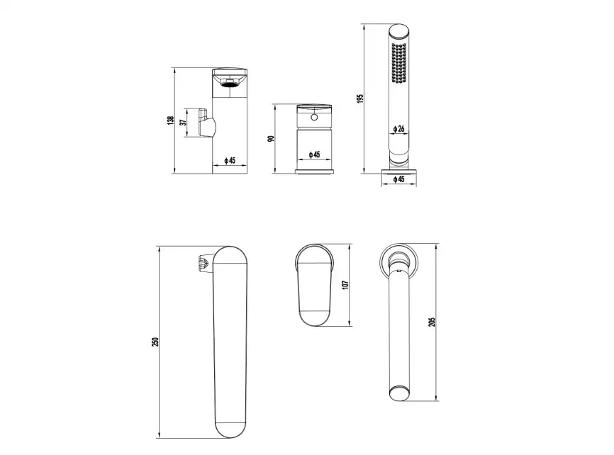 Смеситель на борт ванны Aquatek Ника AQ1848CR, Хром фото 2