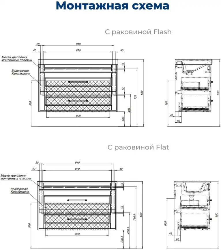 Тумба под раковину Aquanet Бостон New 100 белый сатин, 306369 фото 3