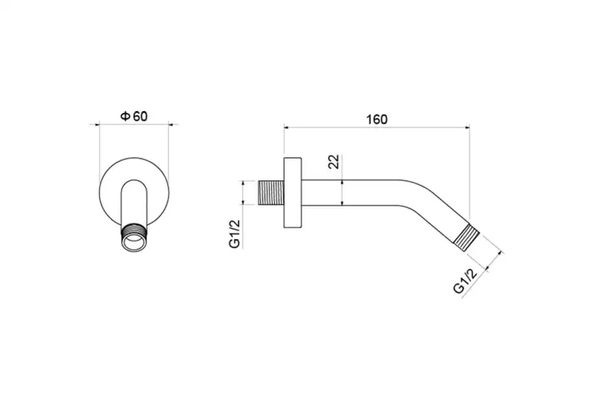 Держатель верхнего душа настенный Aquatek  AQ2173MB, Черный матовый фото 2