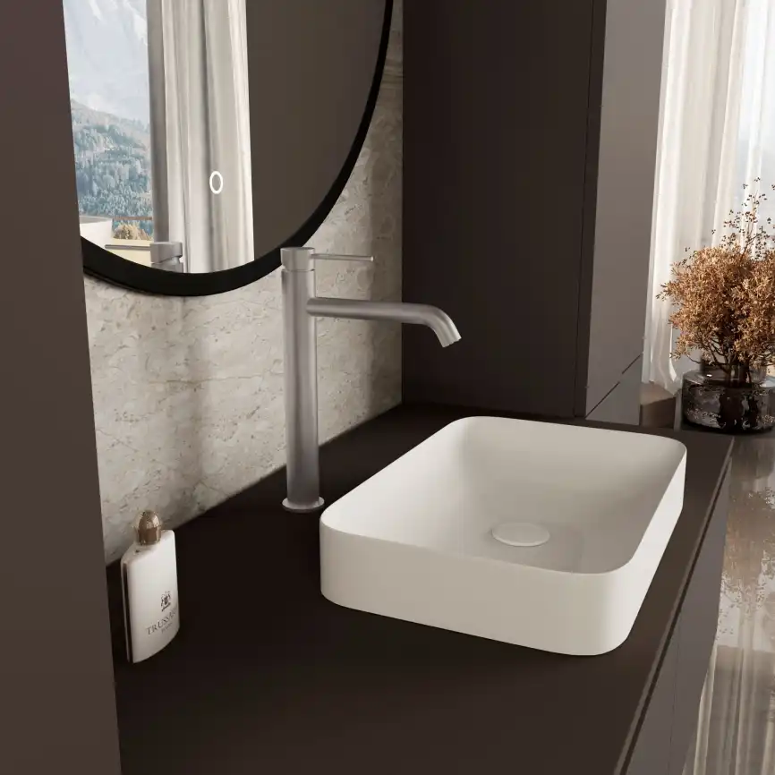 Смеситель для раковины Vincea City VBF-2C2BN однорычажный, сатин фото 1