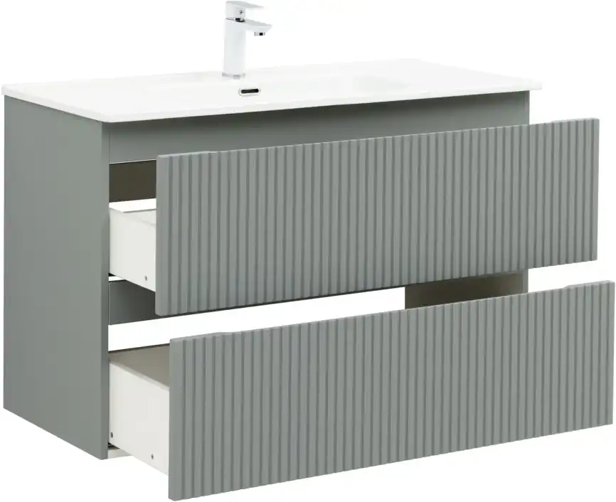 Тумба под раковину Aquanet Джейн (Flat) 100 мисти грин, подвесная, 335436 фото 8