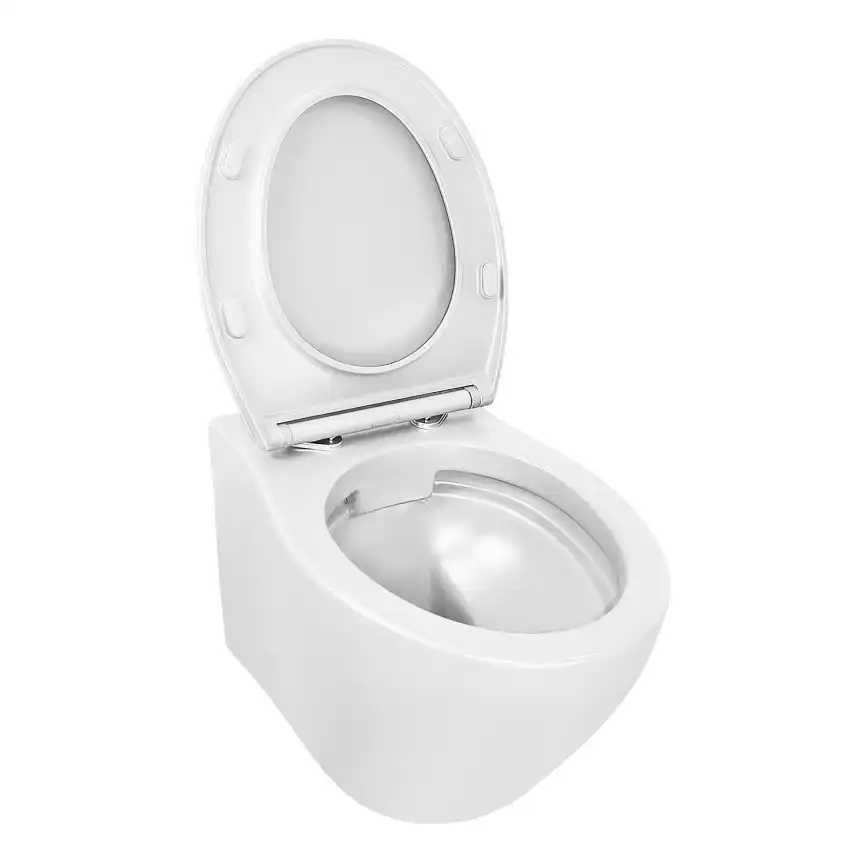 Унитаз подвесной Azario Keras AZ-99046W подвесной, безободковый, с сиденьем микролифт, Белый глянцевый фото 4