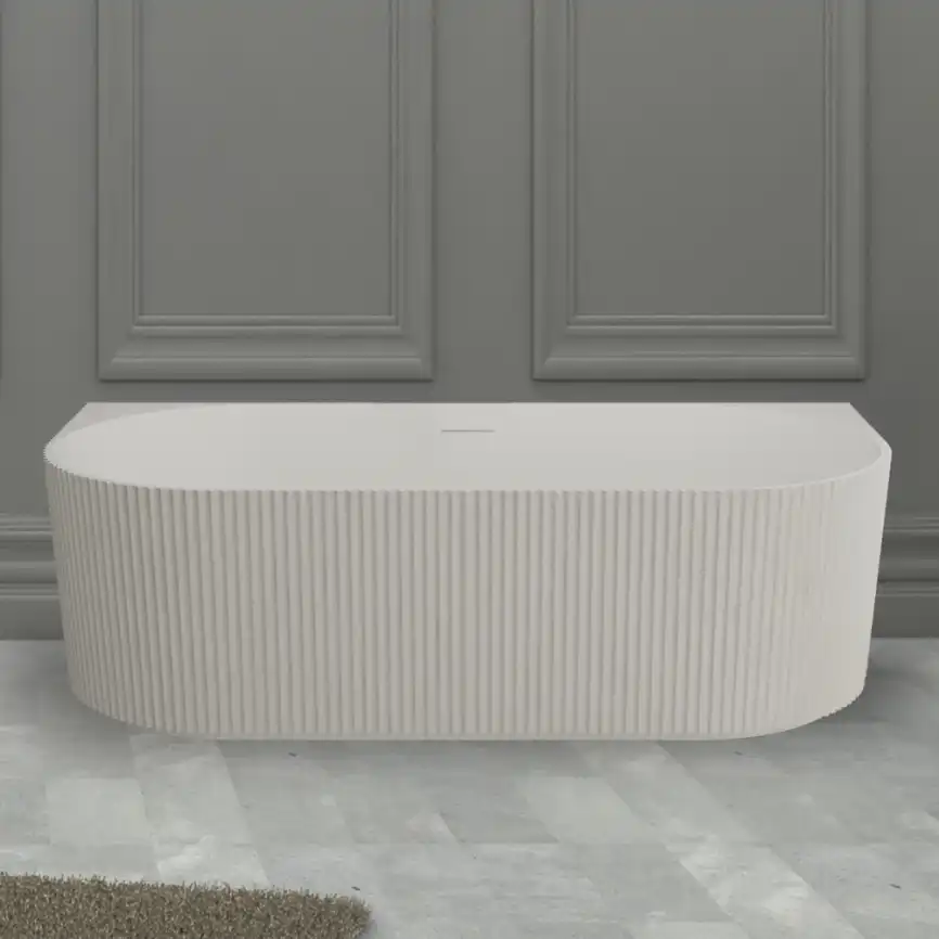 Ванна Abber Stein 170х75 AS9630 из искусственного камня, Белая матовая фото 1