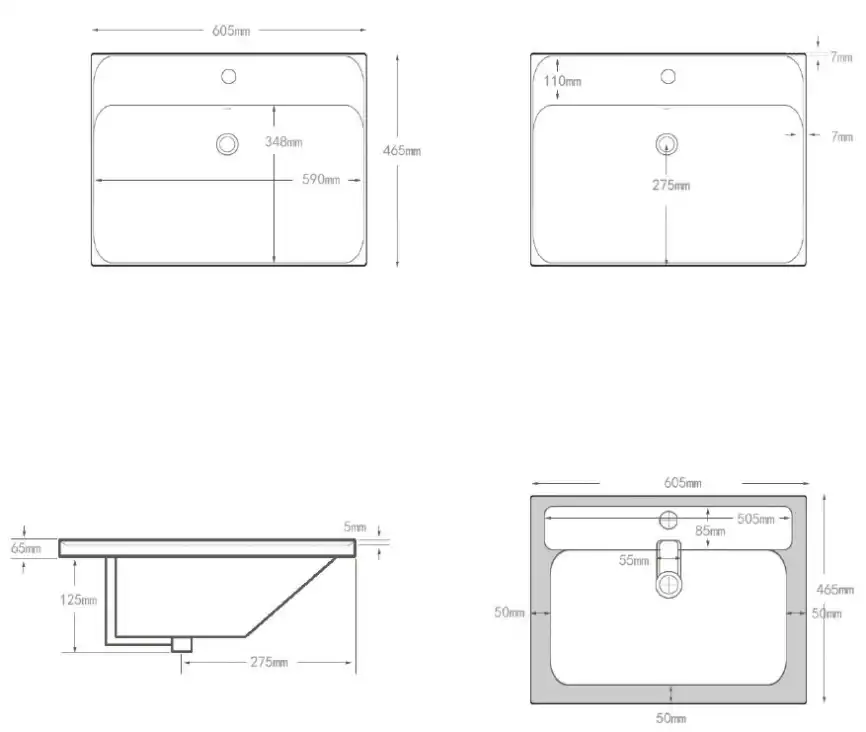 Раковина Aquanet Flash 60, белая, 333266 фото 2