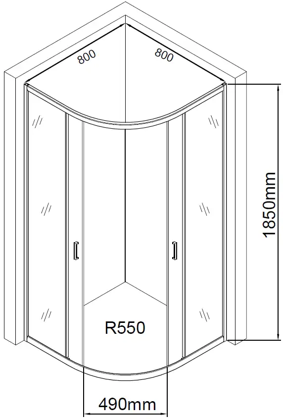 Душевой уголок Aquanet SE-800Q 80x80, прозрачное стекло фото 2
