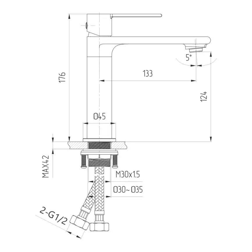 Смесители для раковины AVS Elegant 811-400-BN, брашированный никель фото 2