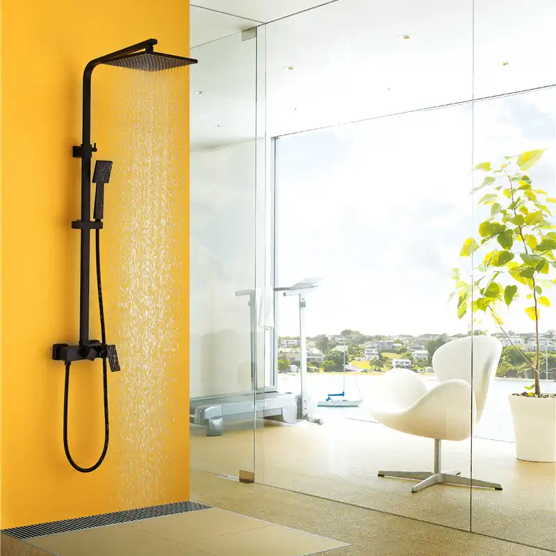 Душевая стойка ABBER Daheim AF8220B без излива, черная матовая фото 2