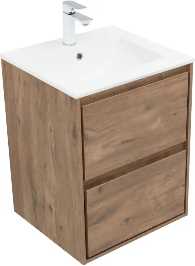 Тумба под раковину Aquanet Милан 50 дуб рустикальный, подвесная, 336376 фото 5