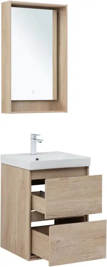 Тумба под раковину Aquanet Милан 50 дуб светлый, подвесная, 336381 фото 15