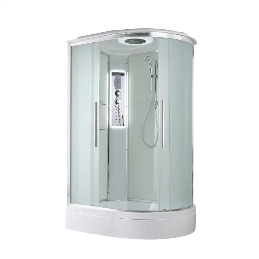 Душевая кабина AvaCan EM3812LLED 120x80 см, средний поддон, с крышей, левая фото 1