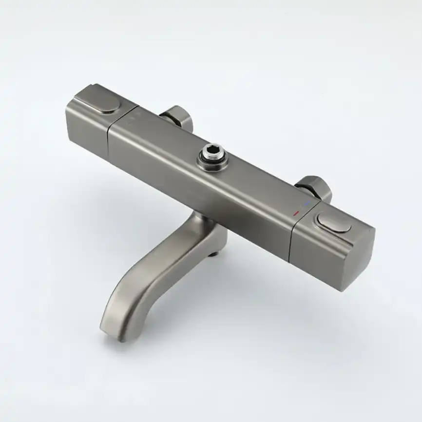 Душевая система Gappo G2491-9 с тропическим душем и термостатом, Оружейная сталь фото 12