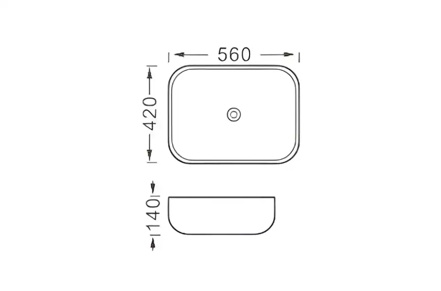 Раковина накладная Aquatek 56х42х14 AQ5526-MW, Белая матовая фото 2