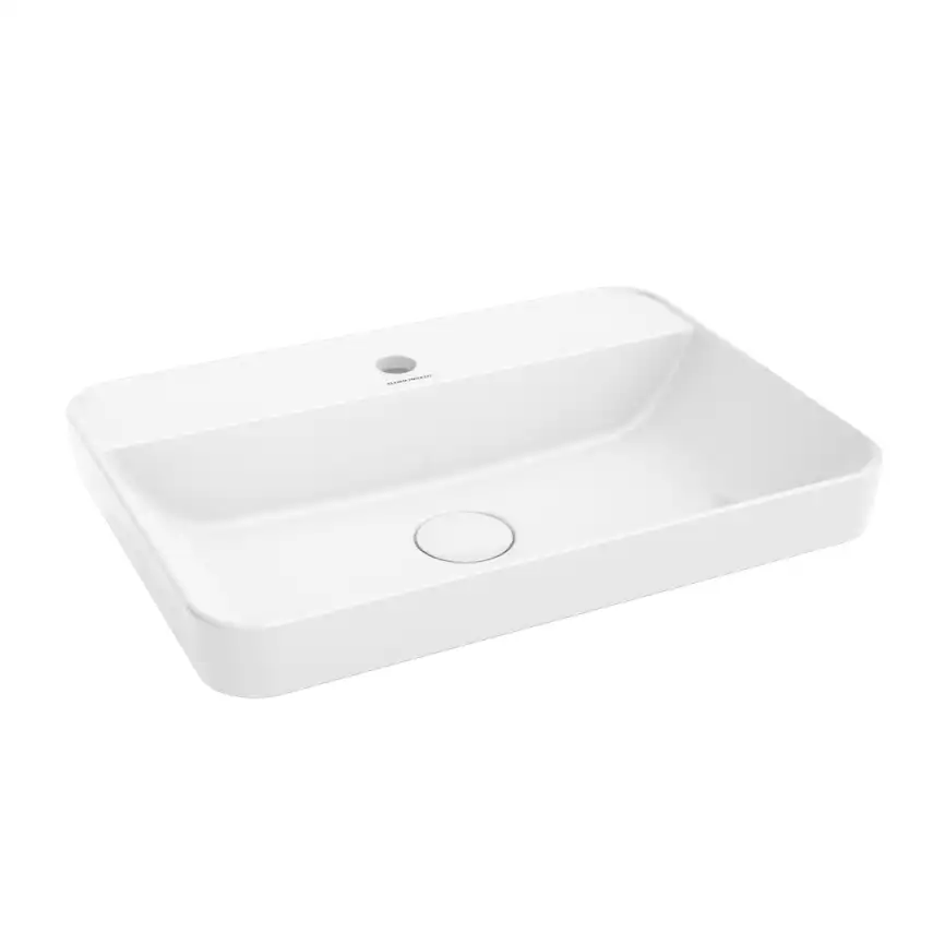 Раковина KERAMA MARAZZI PLAZA встраиваемая сверху, 55 см, белая глянцевая, PLR.wbi.55.1 фото 1