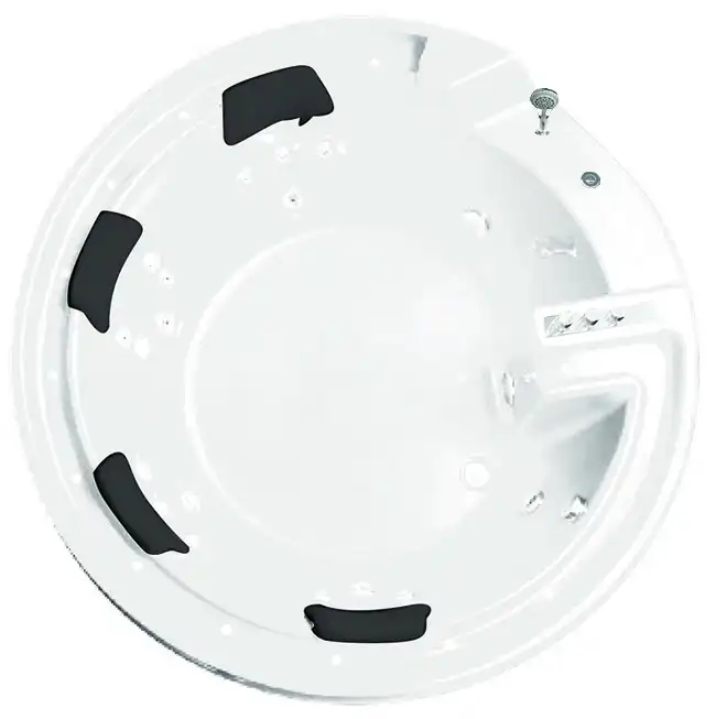 Акриловая ванна Gemy G9090 B 190х190 с гидромассажем, круглая фото 3