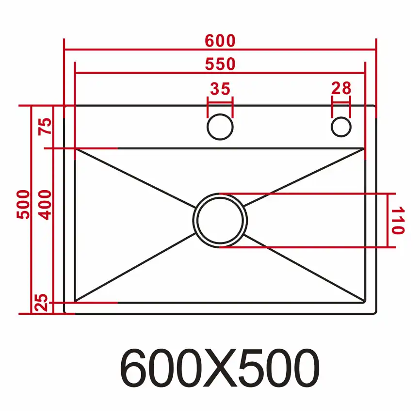 Кухонная мойка AZARIO NICOLE 600х500х220 нержавеющая сталь, черный соты: AZB6050H фото 7