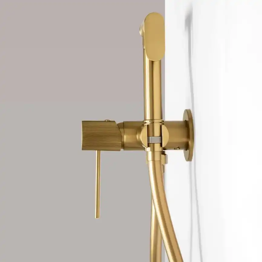 Гигиенический душ со смесителем AVS Pulse 811-031-BG, брашированное золото фото 3